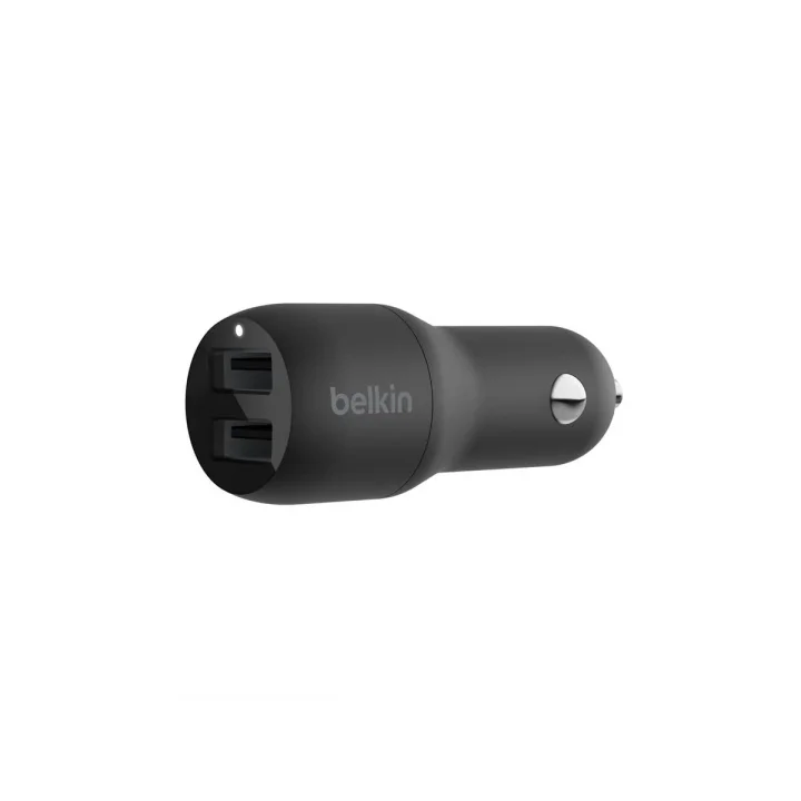Boost Charge Çift Bağlantı Noktalı 24 W Araç Şarjı, iPhone ve Android telefon uyumlu, Siyah, CCB001btBK