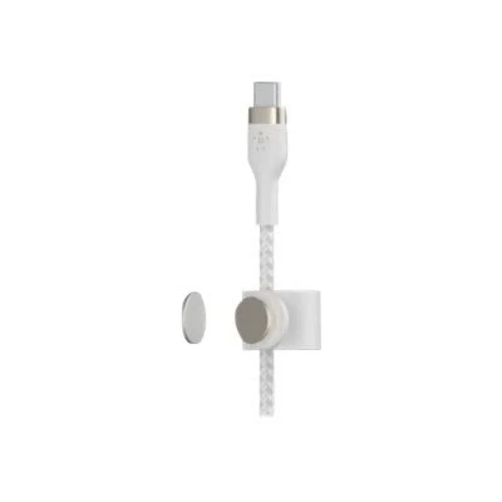 BoostCharge Pro Flex örgülü USB-C/Lightning kablosu, 1 m, MFI sertifikalı, 20 W, hızlı şarj için, PD Power Delivery ile, iPhone 14/14 Plus, 13, 12, Pro, Max, mini gibi cihazlar için, beyaz