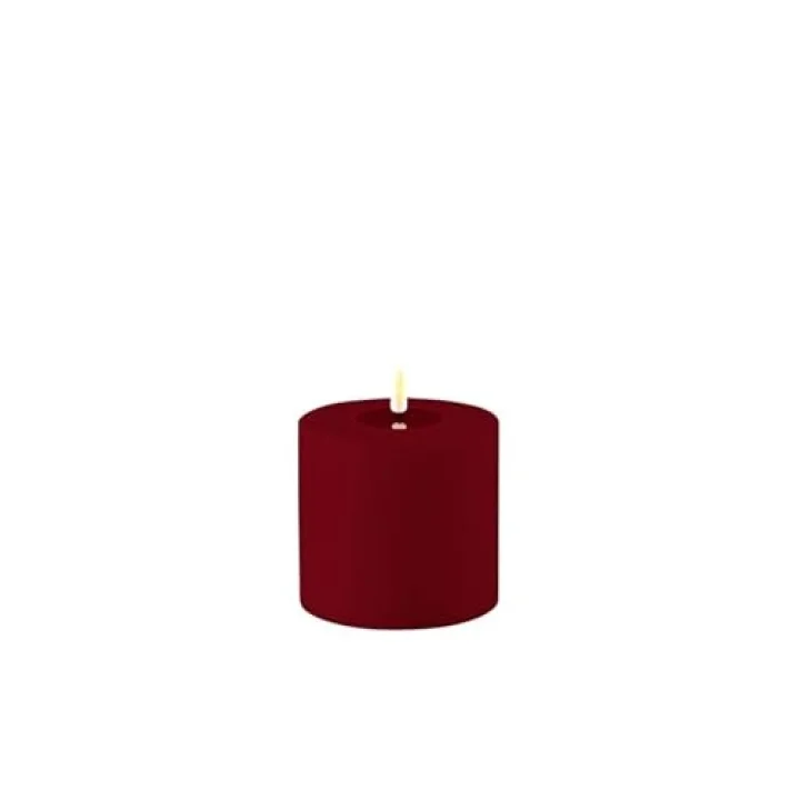 Bordo Rengi Led Dış Mekan Mum 10X10 Cm - De Rf-Ul-0042