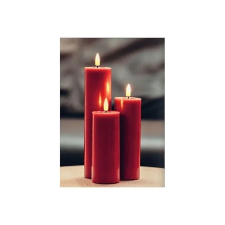 Bordo Rengi Led Dış Mekan Mum 10X10 Cm - De Rf-Ul-0042