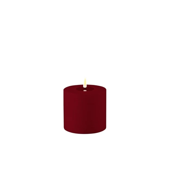 Bordo Rengi Led Dış Mekan Mum 10X10 Cm - De Rf-Ul-0042