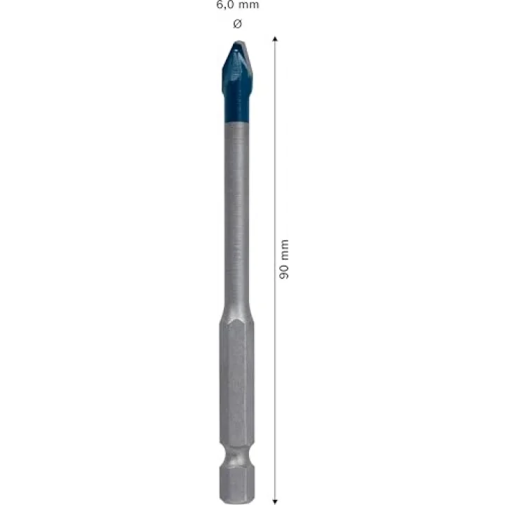 Bosch Professional 1x Expert HEX-9-HardCeramic Matkap Ucu (Sert fayanslar, Ø 6 mm, Aksesuar Döner Matkap/Vidalamalar)