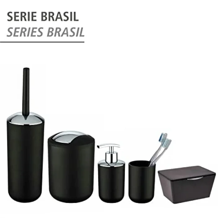Brazil L siyah sallanan kapaklı kova 6,5 l
