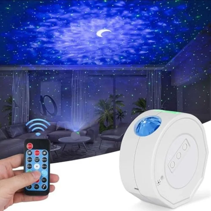 Bring Starry Şarjlı Bluetooth Led Işıklı Müzik Çalar Su Dalgası Gökyüzü Lazerli Projektör