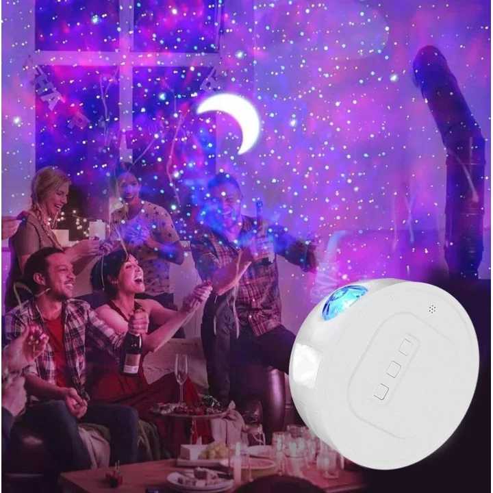 Bring Starry Şarjlı Bluetooth Led Işıklı Müzik Çalar Su Dalgası Gökyüzü Lazerli Projektör