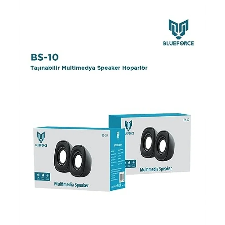 BS-10 Kablolu USB Multimedya 6W 1+1 Speaker Mini Hoparlör Siyah Pc Laptop Uyumlu