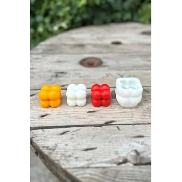 Bubble Küp Mini Tekli Mum Kalıbı (Silikon) 1 Adet
