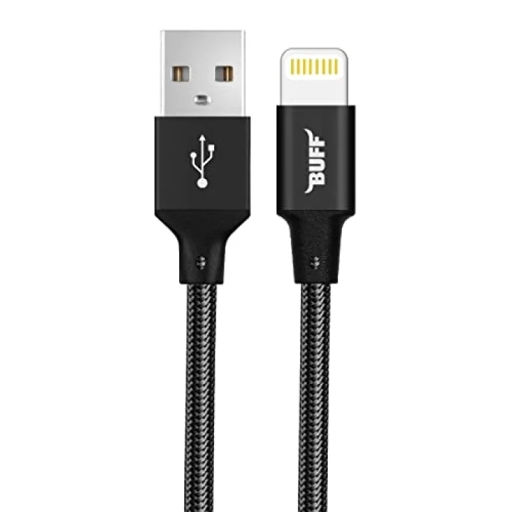Buff BL71 USB to Lightning 2.4A 1.2M Örgülü Data ve Şarj Kablosu (Siyah)