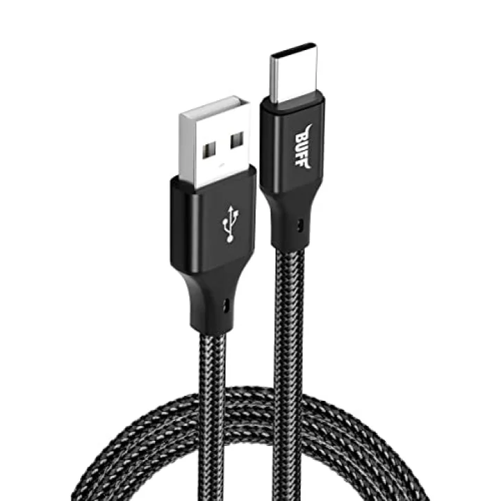 BUFF BL71 USB to Type-C 2.4A 1.2M Örgülü Data ve Şarj Kablosu (Siyah)