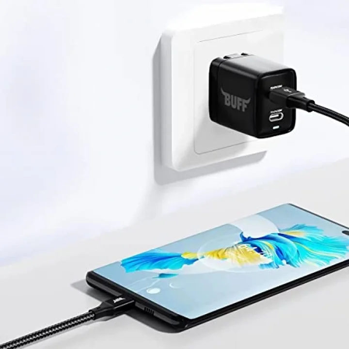 BUFF BL71 USB to Type-C 2.4A 1.2M Örgülü Data ve Şarj Kablosu (Siyah)