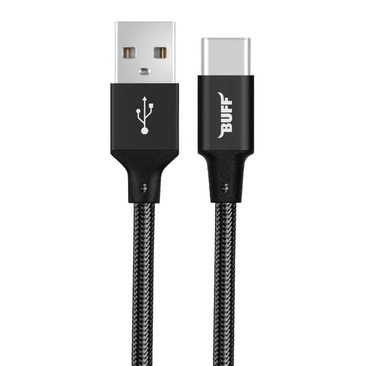 BUFF BL71 USB to Type-C 2.4A 1.2M Örgülü Data ve Şarj Kablosu (Siyah)