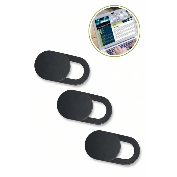 Buffer 3lü Webcam Kapatıcı, Laptop Tablet ve Telefon Uyumlu, Plastik, Siyah