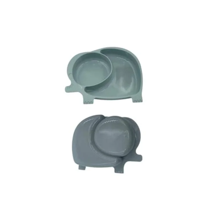 Buffer Bebek Ve Çocuk Için Sevimli Fil Model Desenli Yemek Bebek Mama Kabı Bölmeli Tabak NN22YT2307