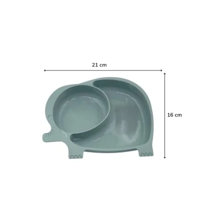 Buffer Bebek Ve Çocuk Için Sevimli Fil Model Desenli Yemek Bebek Mama Kabı Bölmeli Tabak NN22YT2307