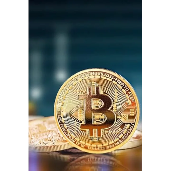 Buffer Bitcoin Madeni Hatıra Parası, Altın Rengi, 4,5 cm, 3 Adet Set