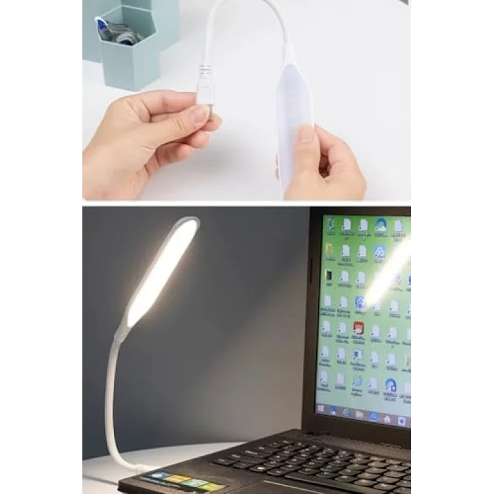 Buffer USB Girişli 14 Ledli 3 Kademeli Dokunmatik Masa/Kitap Okuma Lambası Ledi Beyaz