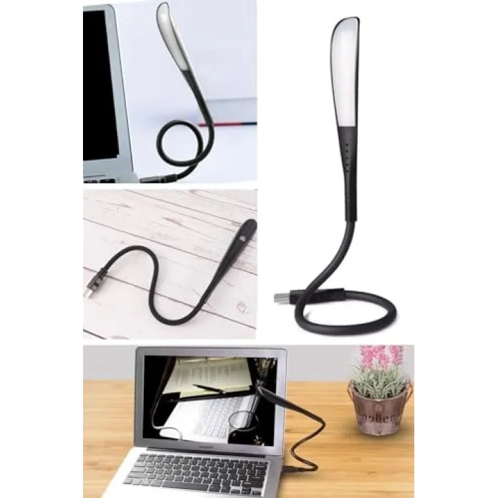 Buffer USB Girişli 14 Ledli 3 Kademeli Dokunmatik Masa/Kitap Okuma Lambası Ledi Siyah