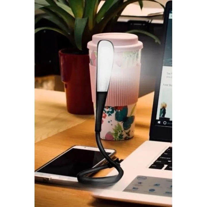Buffer USB Girişli 14 Ledli 3 Kademeli Dokunmatik Masa/Kitap Okuma Lambası Ledi Siyah