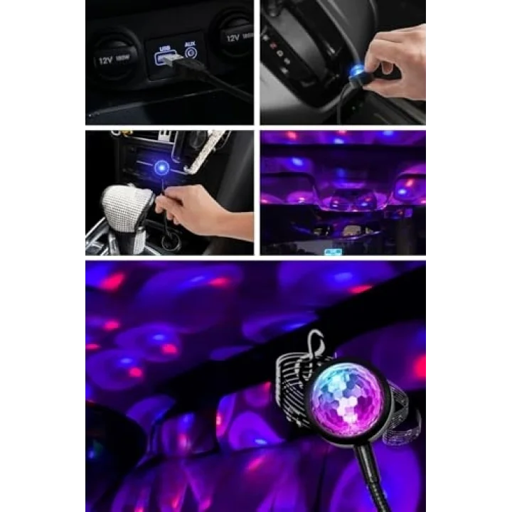 BUFFER® USB Sese Duyarlı 8 Farklı Mod Işıklı LED Atmosfer Işığı – Ambiyans Aydınlatması