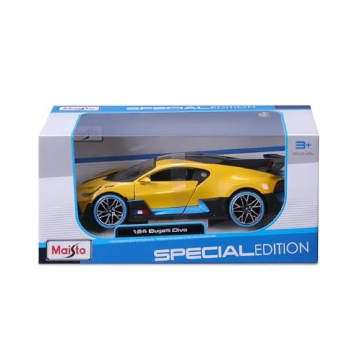 Bugatti Divo Model Araba 1:24 Ölçeğinde Hareketli Kapılı Sarı (531526Y)
