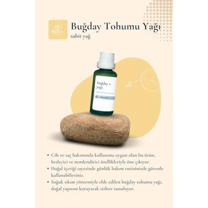 Buğday Tohumu Yağı 30 ml - Yoğun Nem Destekli Selülit Karşıtı Doğal Yağ