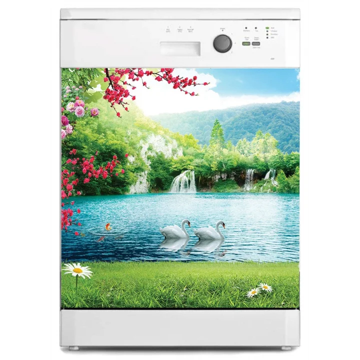 Bulaşık Makinesi Sticker Kaplama Beyaz Eşya Kaplama Şelale Kuğu