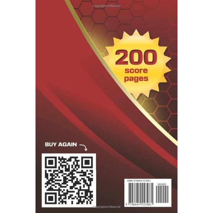 Bunco Score sheets: 200 Double-Sided Game Cards | Dice Scorebook