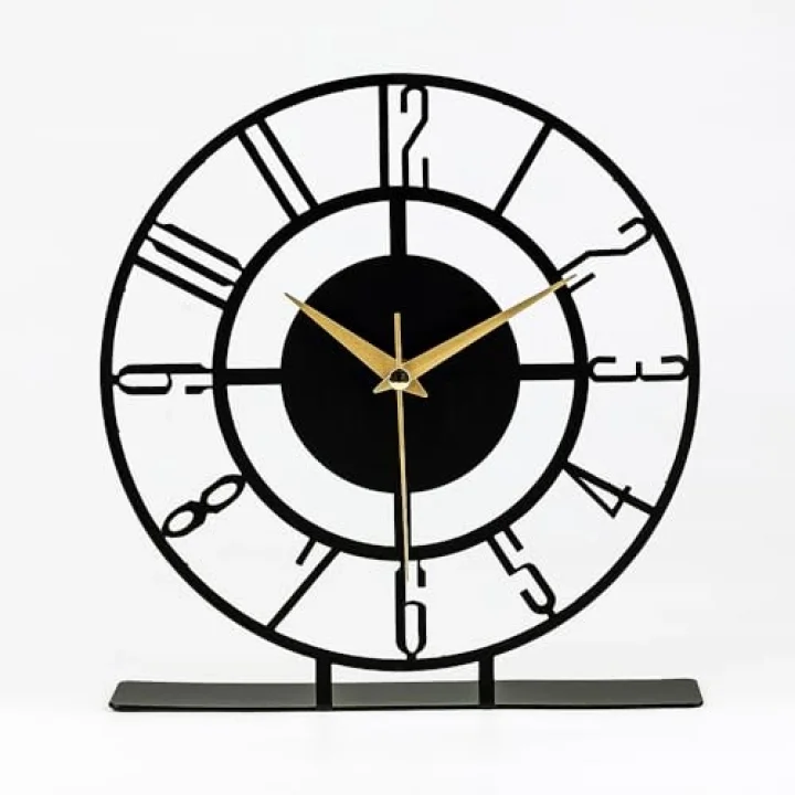 Bunnela Metal Siyah Masa Üstü Saati 25X23Cm Mms-M Myk1303-1