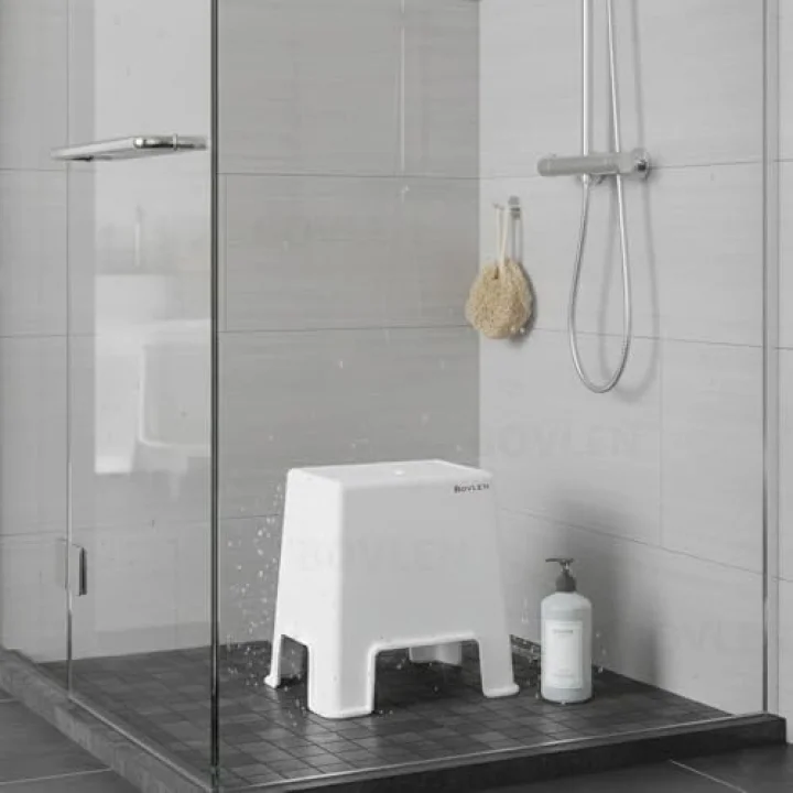 Büyük Boy Kaymaz Banyo Taburesi - 150 kg Taşıma Kapasiteli Kaydırmaz Banyo Taburesi - Çocuk Taburesi - Basamak Tabure - 1. Sınıf Sert Plastik 45 x 40 x 24 cm (Büyük Boy)