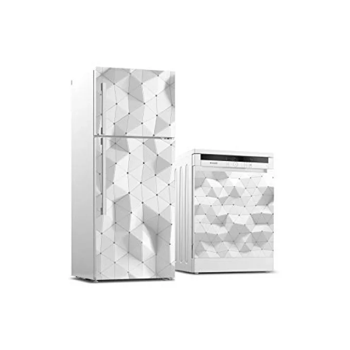 Buzdolabı ve Bulaşık Makinası Beyaz Eşya Sticker Kaplama 3D Geometrik