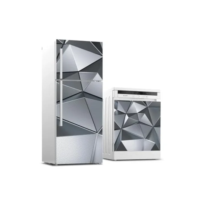 Buzdolabı ve Bulaşık Makinası Beyaz Eşya Sticker Kaplama 3D Metal