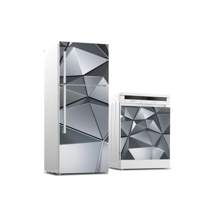Buzdolabı ve Bulaşık Makinası Beyaz Eşya Sticker Kaplama 3D Metal
