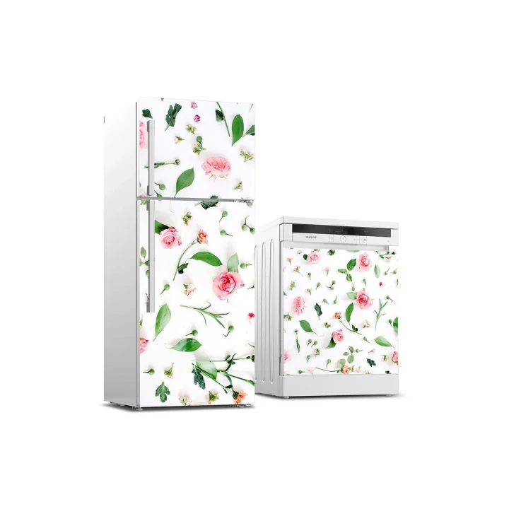 Buzdolabı ve Bulaşık Makinası Beyaz Eşya Sticker Kaplama Güller