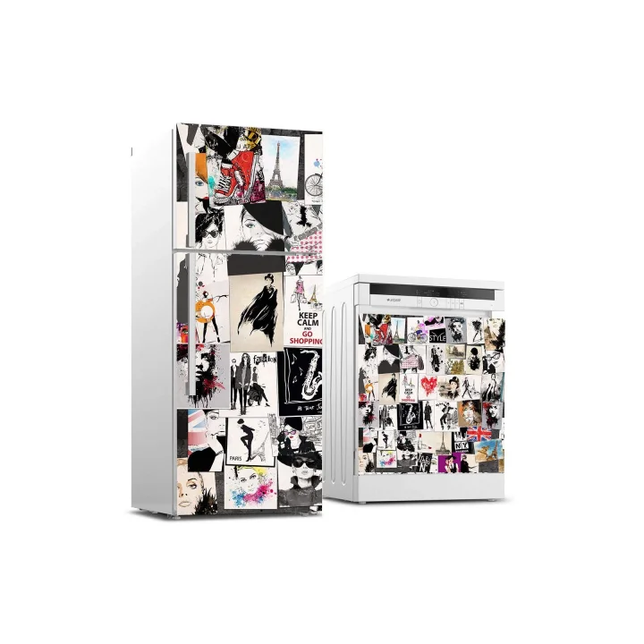 Buzdolabı ve Bulaşık Makinası Beyaz Eşya Sticker Kaplama Popart