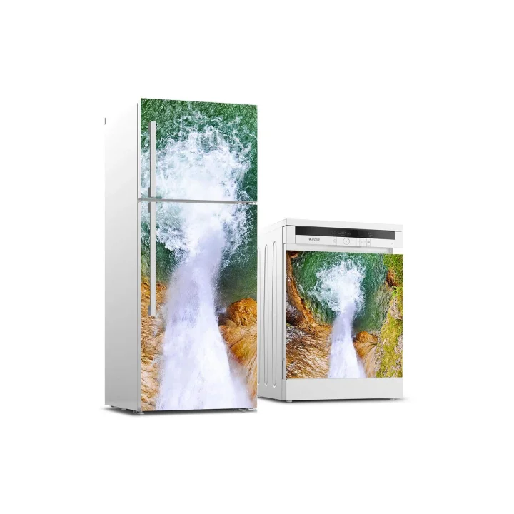 Buzdolabı ve Bulaşık Makinası Beyaz Eşya Sticker Kaplama Ters Şelale