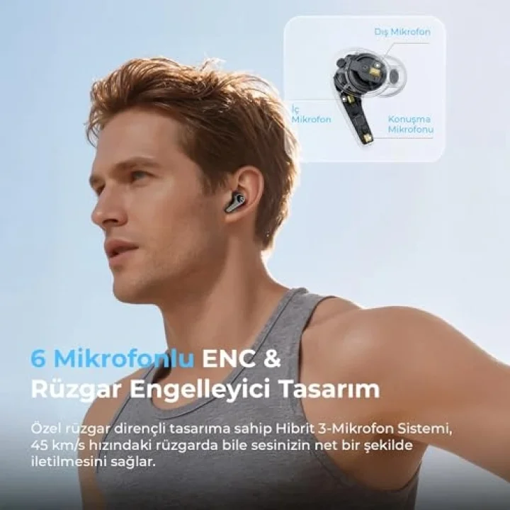 C30 Hybrid ANC Hi-Res LDAC TWS Bluetooth 6.0 Kablosuz Kulak içi Kulaklık Siyah