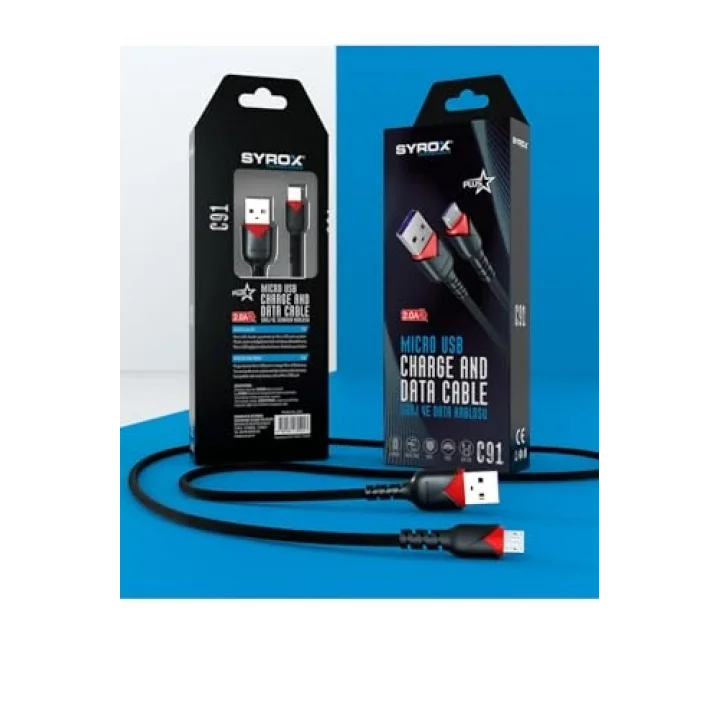 C91 2.0 MAH MİCRO 1 MT GÜL DESENLİ KABLO Araç Şarjı, STANDART