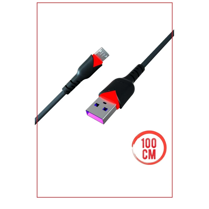 C91 2.0 MAH MİCRO 1 MT GÜL DESENLİ KABLO Araç Şarjı, STANDART