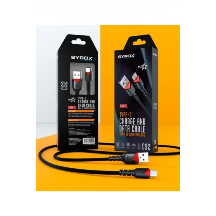 C92 2.0 MAH TYPE-C 1 MT GÜL DESENLİ KABLO Araç Şarjı, STANDART