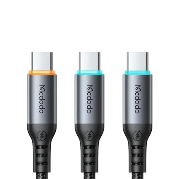 CA-2040 Type-c Type-c 100W PD Hızlı E-Marker Çipli Örgü Poweroff Kablo 1.2m Siyah