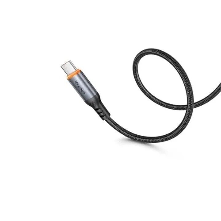 CA-2040 Type-c Type-c 100W PD Hızlı E-Marker Çipli Örgü Poweroff Kablo 1.2m Siyah