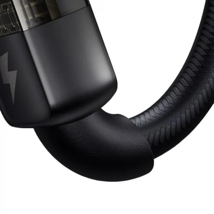 Ca-2840 Type-C To Type-C 100W Led Işikli Power Off Hızlı Data Şarj Kablosu 1.2M, Siyah