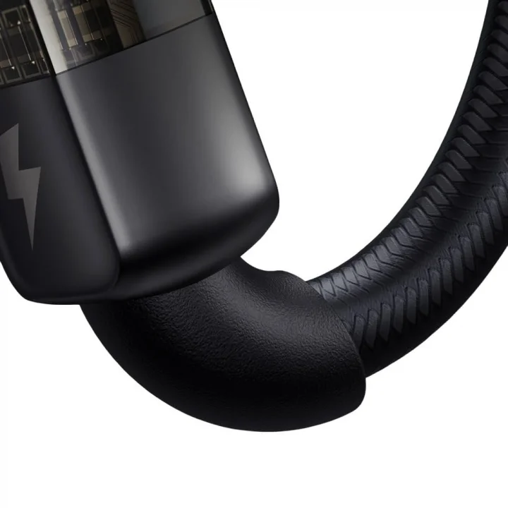 Ca-2840 Type-C To Type-C 100W Led Işikli Power Off Hızlı Data Şarj Kablosu 1.2M, Siyah