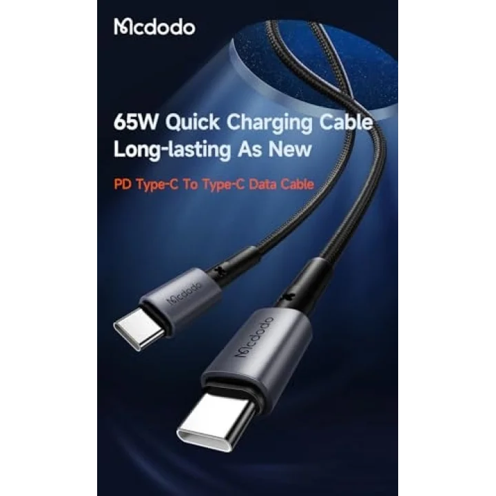 Ca-3130 65w Type-c To Type-c Hızlı Şarj Ve Data Kablosu 1 Metre