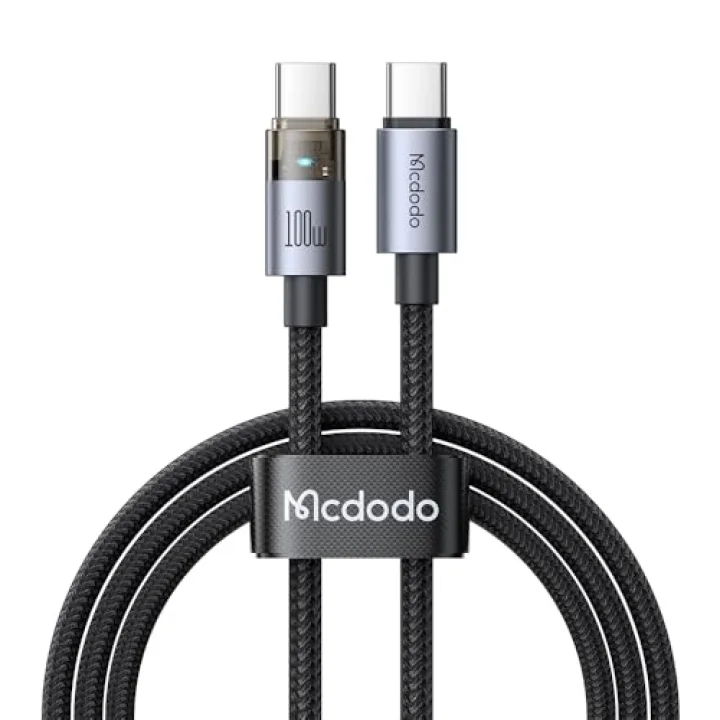 Ca-5580 Type-C TO Type-C 100W 1.2M Hızlı Şarj VE Data Kablosu 1,2M Siyah
