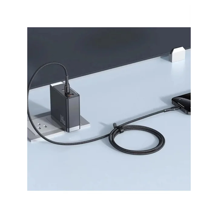 CA-5643 60W 3A TYPE-C To TYPE-C Şarj ve Data Kablosu Siyah - 2m