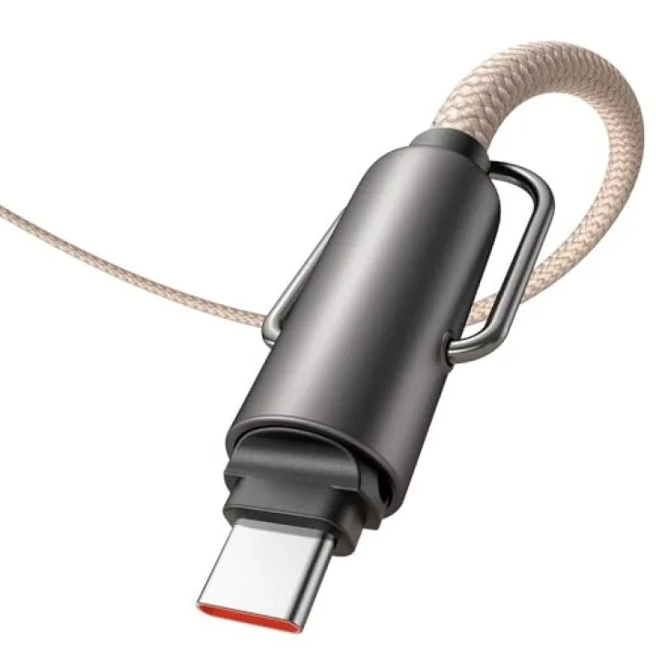 Ca-6831 Çok Işlevli Çapraz Boyun Askili Kablosu 1.2 M 60 W Type-C To Type-C Haki