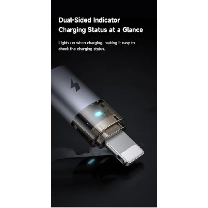 CA-6911 3A Işıklı Usb iPhone Şarj Data Kablosu 1.2m Siyah