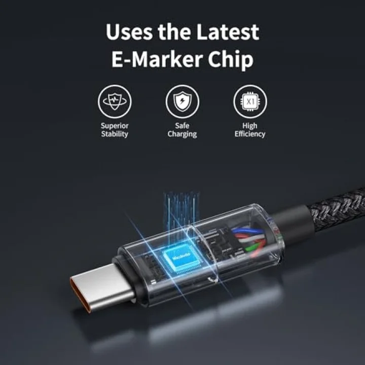 CA-8180 Usb Typec 6A 7 Renkli LED Işıklı Şarj Data Kablosu