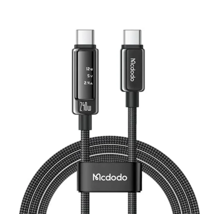 CA-8900 USB-C to USB-C 240W OLED Ekranlı Hızlı Şarj Kablosu 1.2m